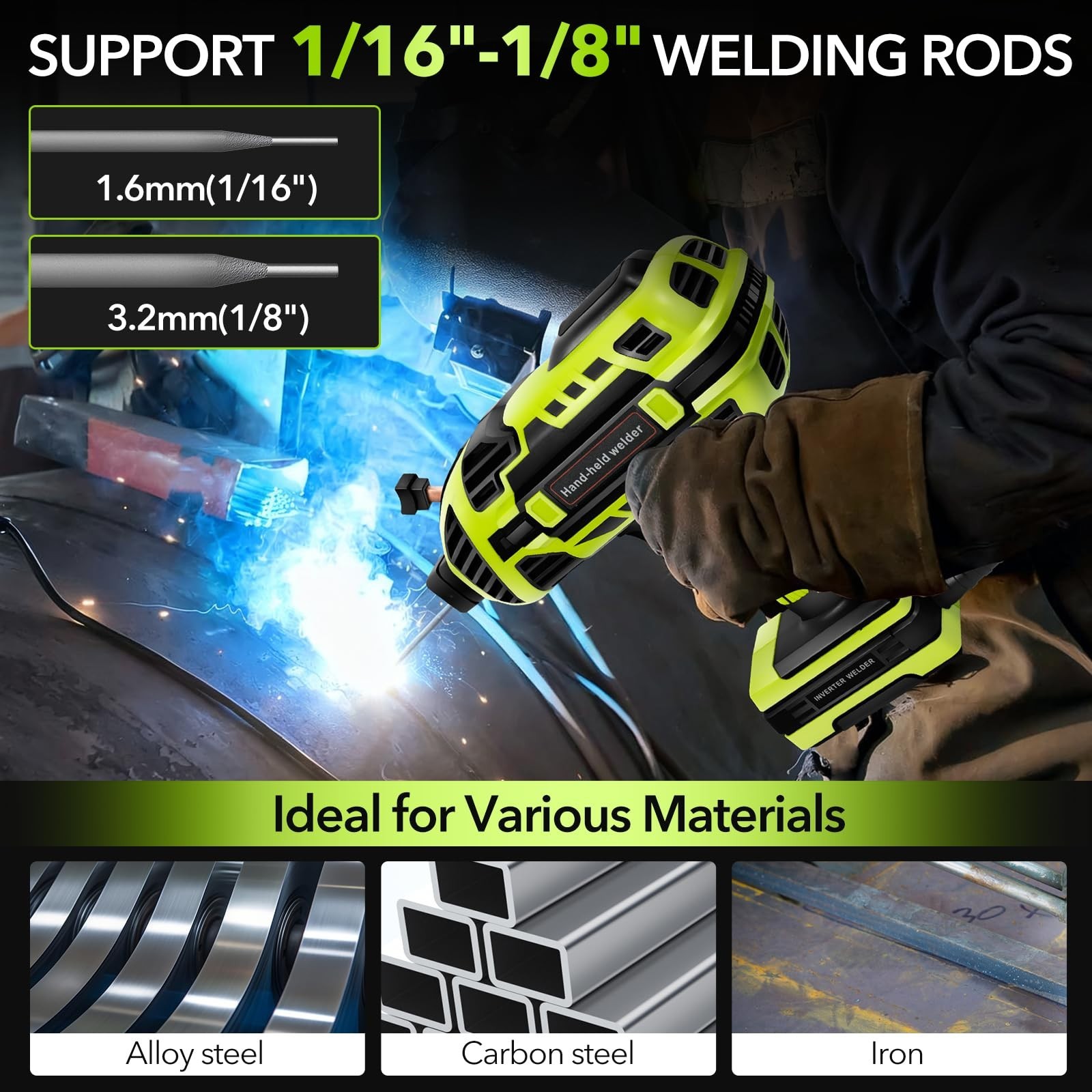 YesRight Electric ARC Welder Gun 110V, Stick Welding Kit with 30 Rods & Goggle