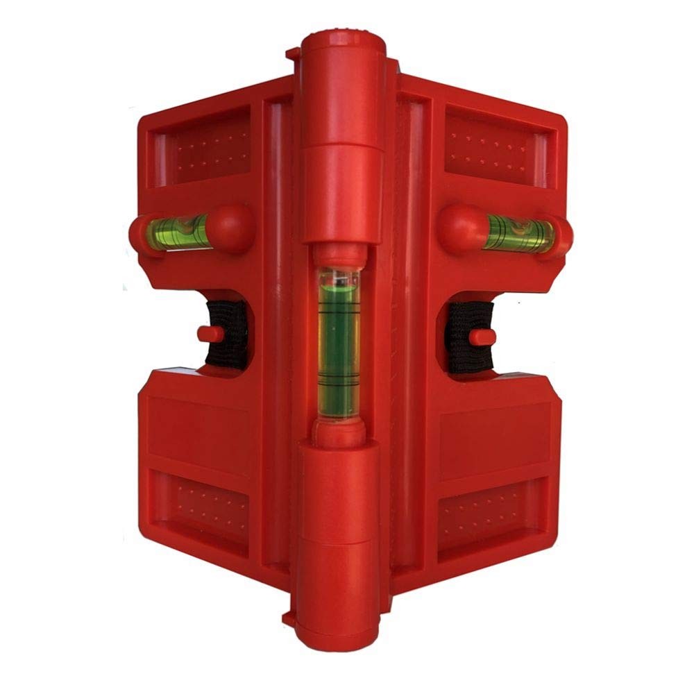 2 Pack Folding Magnetic Post Level for Pipe, and Beams Leveling Red