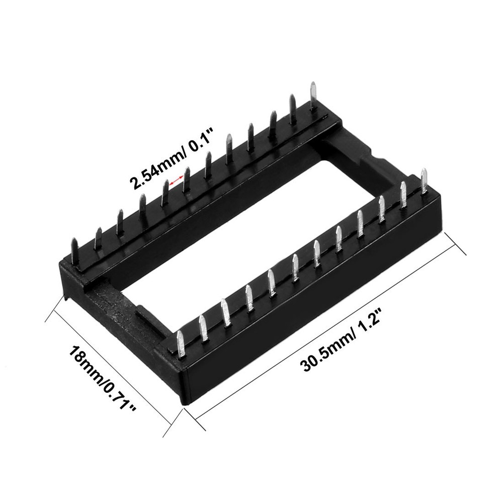 25PACK 2 Row 24 Flat Pins Soldering DIP IC Chip Socket Adaptor