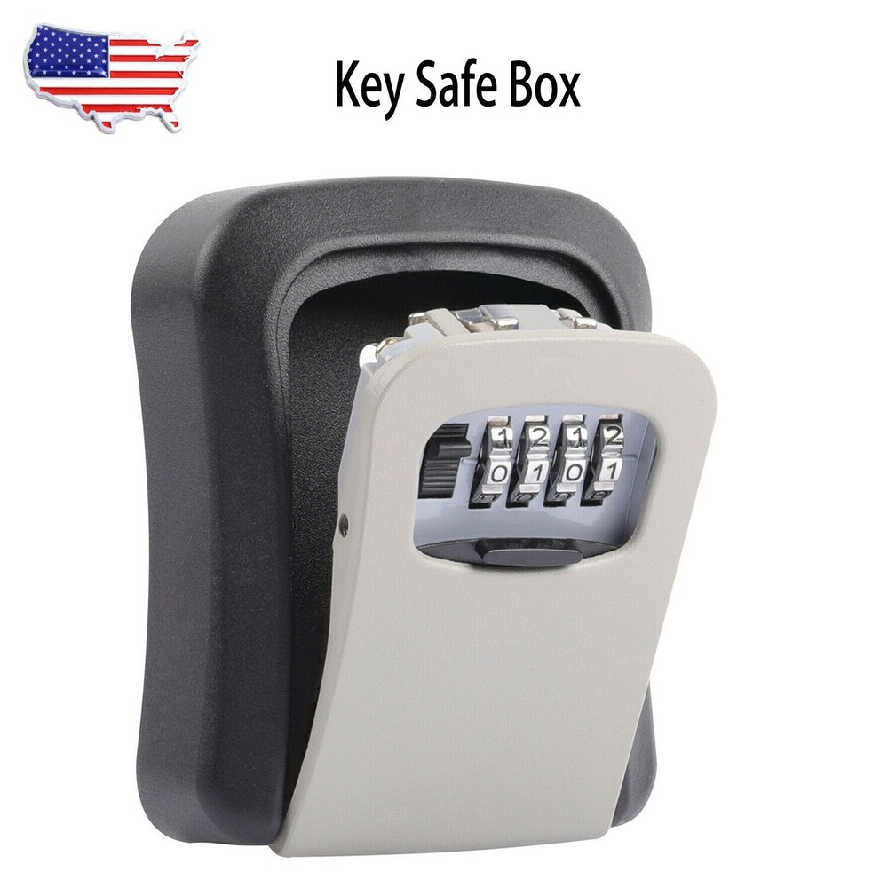 4 Digit Key Safe Lock Box Combination Wall Mount Security Storage Case Organizer