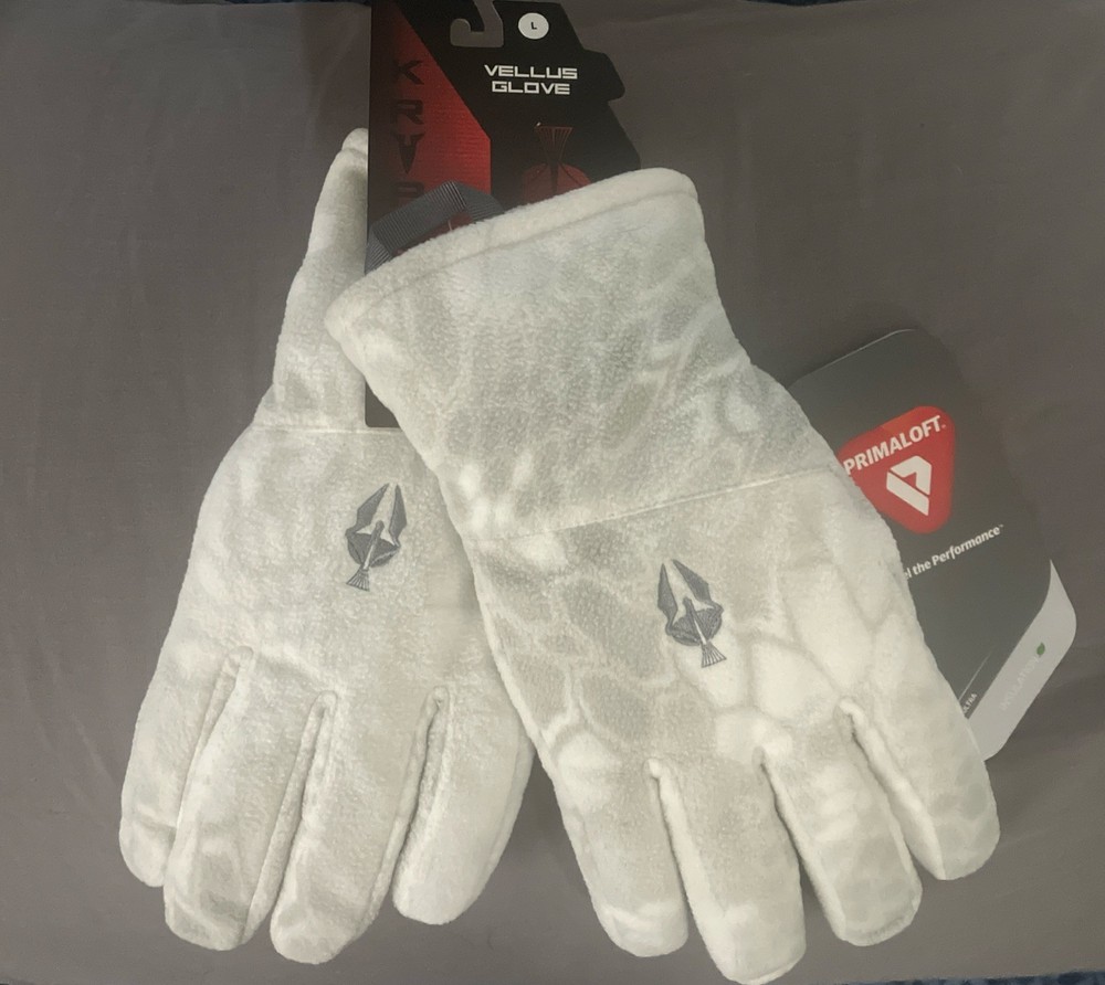 HTF Kryptek Vellus PrimaLoft Gloves In Wraith Outdoor Hunting Size Large NWT