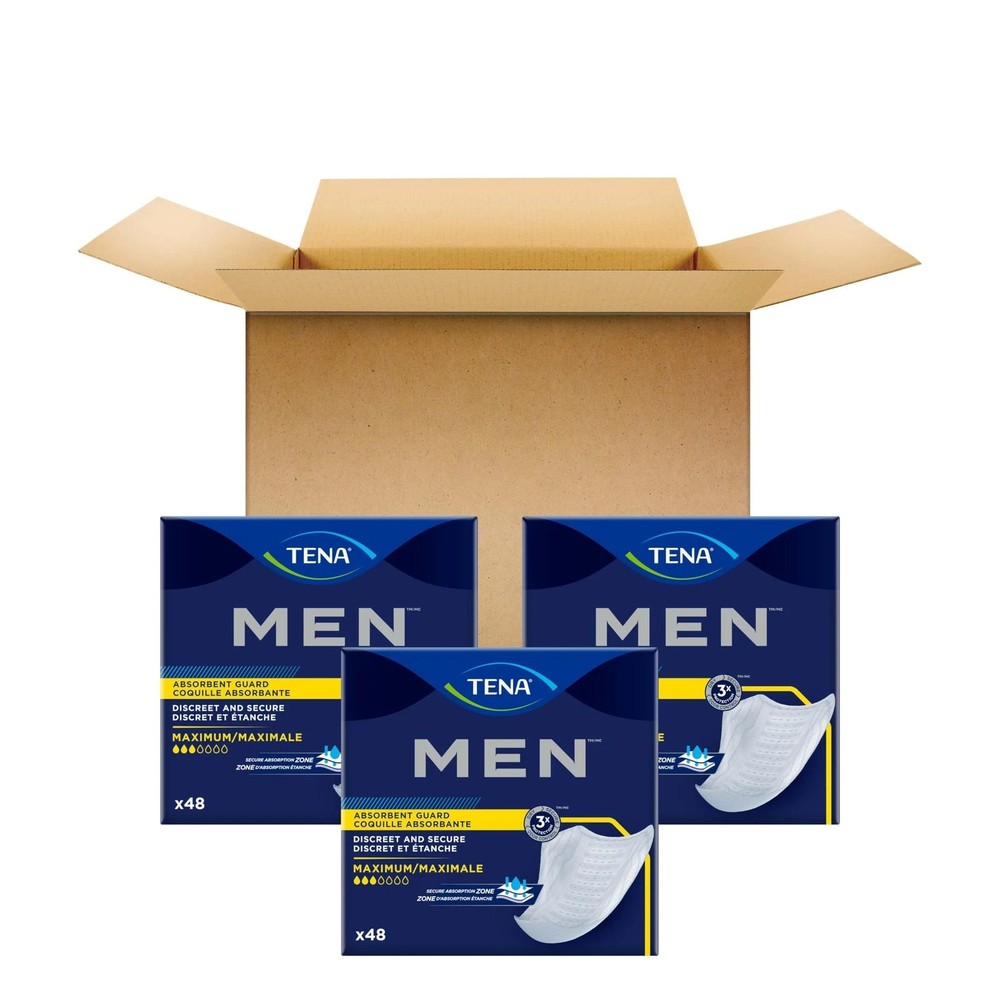 TENA Men Protective Incontinence Guards Maximum Absorbency 144 Count