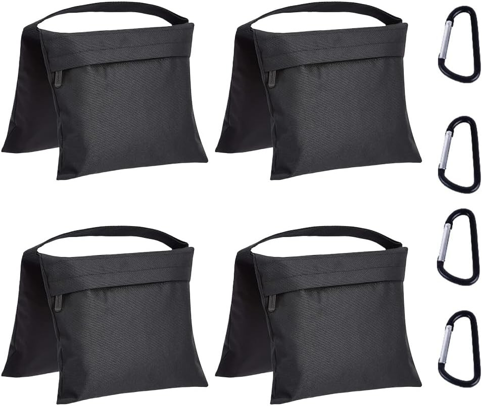 Photographic Empty Sandbag for Light Stands, 4-Pack, Black