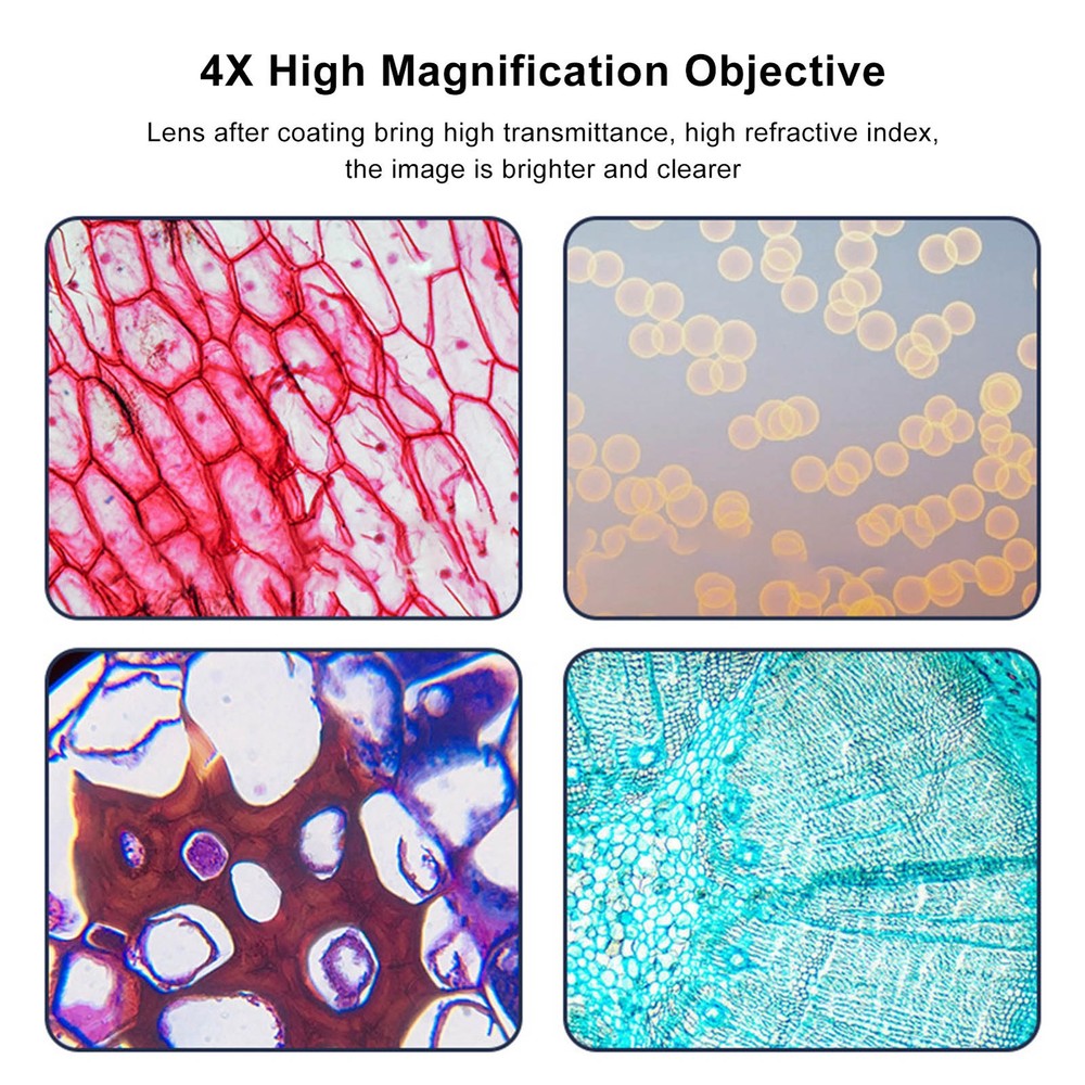 Achromatic Microscope Objective 4X High Magnification Lens 20.2mm Interface