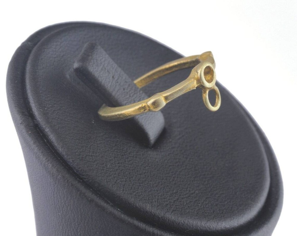 Ring Adjustable Loop Bezel Raw brass (16mm 5.5US inner size - Adjustable 2851