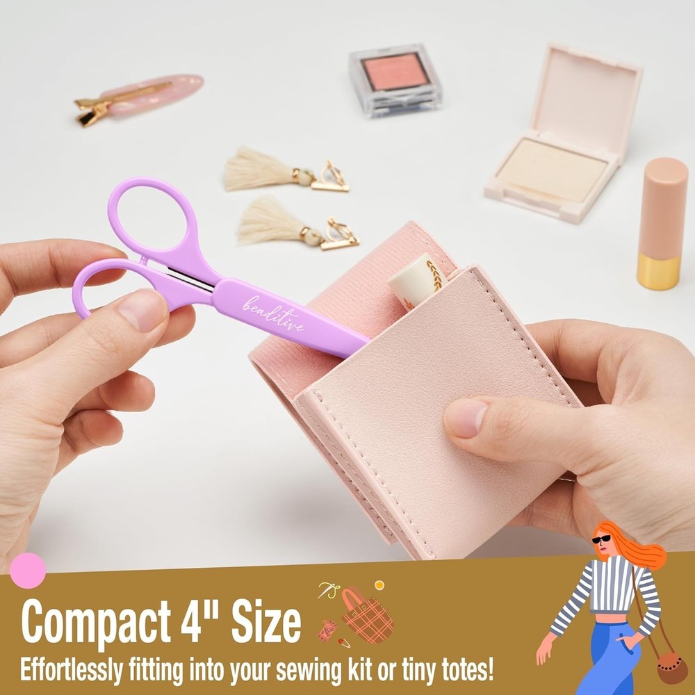 Compact 2-Pack Detail Scissors - Sharp Stainless Steel & Protective Covers