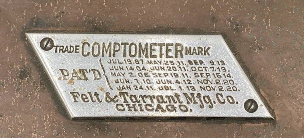 Felt & Tarrant 1920’s Comptometer Model J Working Adding Machine w/ Cover Manual