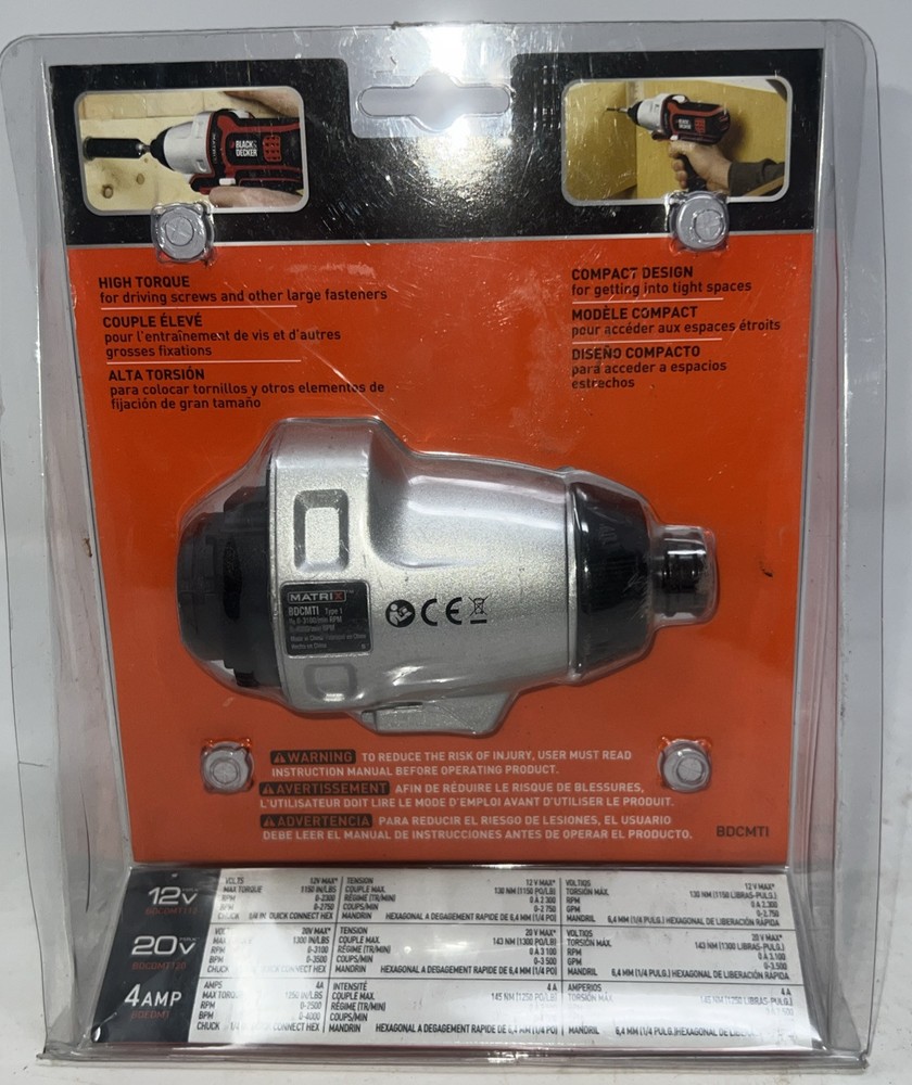 BLACK+DECKER MATRIX Impact Driver Attachment - BDCMTI New In Package