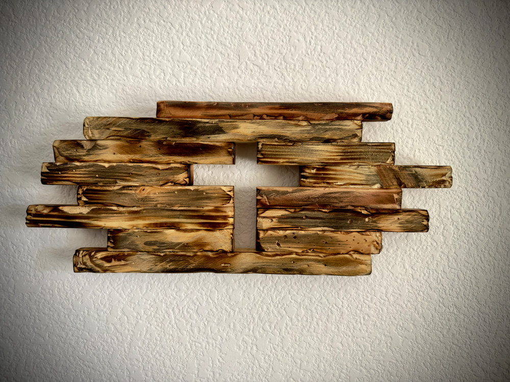 Rustic Handmade Wooden Cross Wall Hanging.