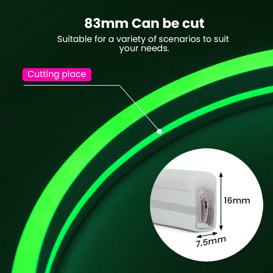 DC 12V 24V WS2811 8x16mm Neon strip Addressable RGB Dream color LED stirp light