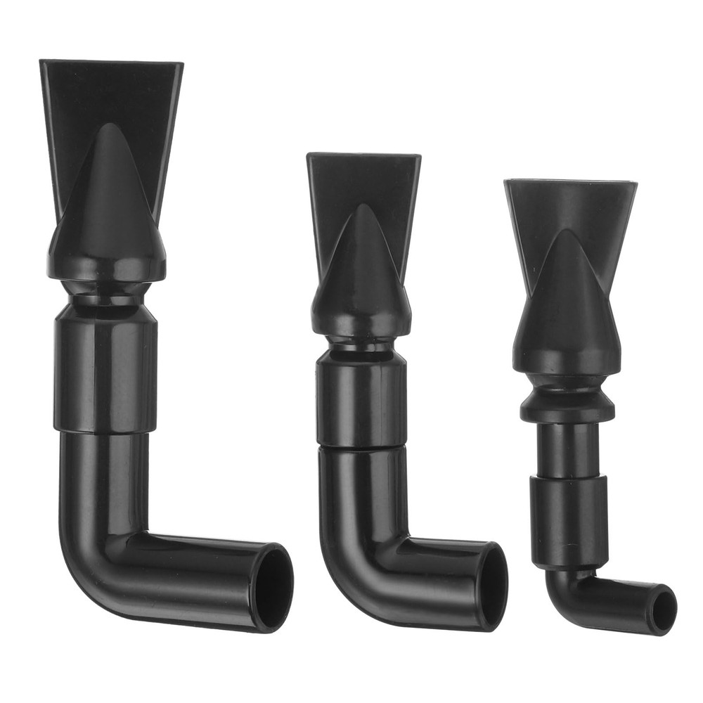 uxcell 3Pcs Aquarium Nozzle, 360°Free Rotate Small, Medium, Large, Black