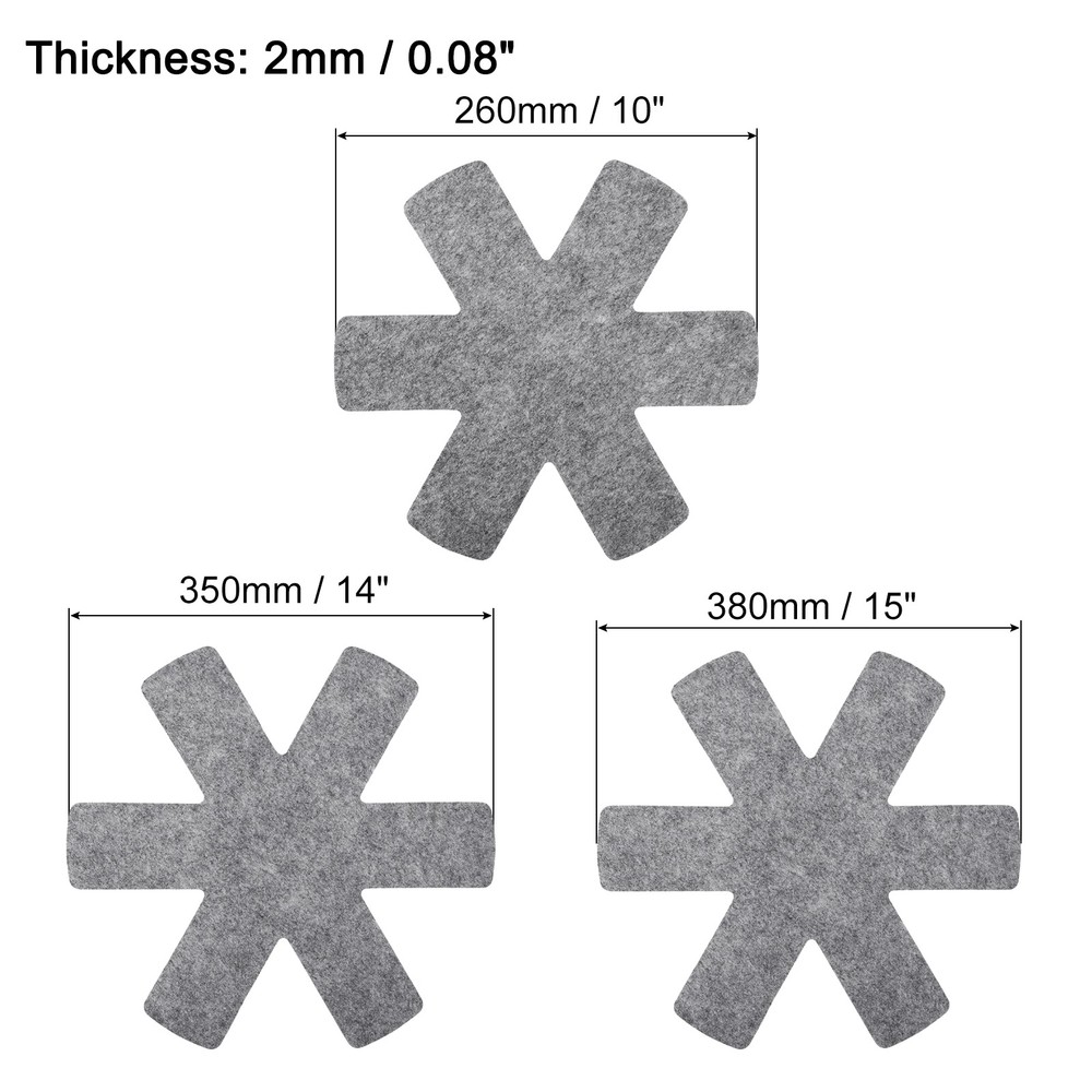 12pcs Pot and Pan Protectors for Stacking 3 Size Pot Separator Gray