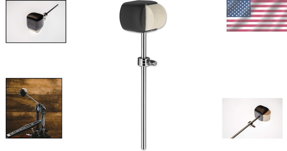 Lightweight DW Bass Drum Beater with Soft & Hard Surfaces - Compact & Efficient