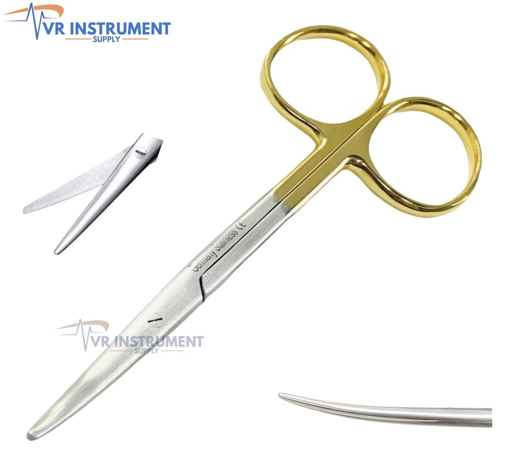 T/C Germany Tungsten Carbide Inserts Metzenbaum Scissors Curved 4" Blunt/Blunt