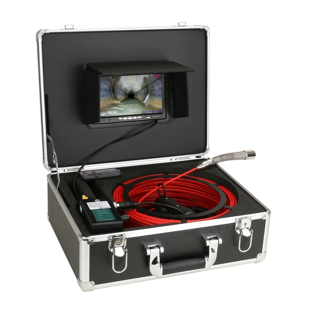 Pipe Sewer Camera 7in Screen 100ft/165ft 4.9mm Drain Camera Plumbing