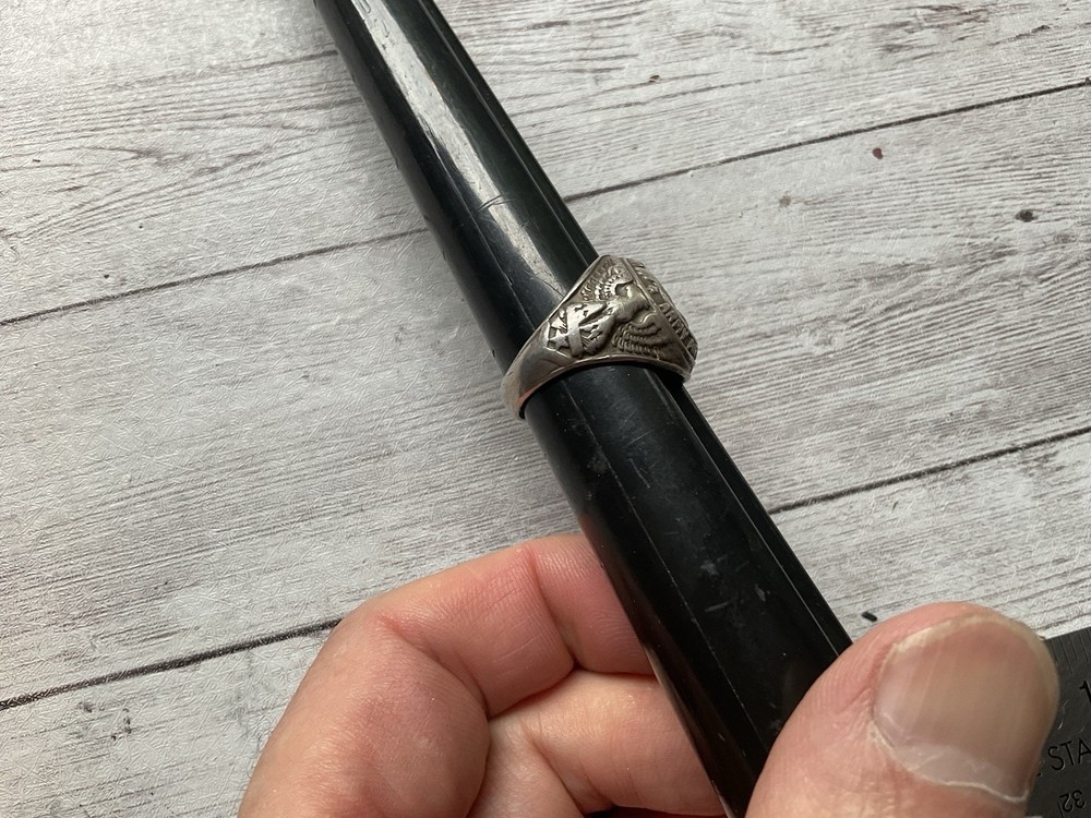 ORIGINAL WWII USAAF WINGED STAR RING - STERLING