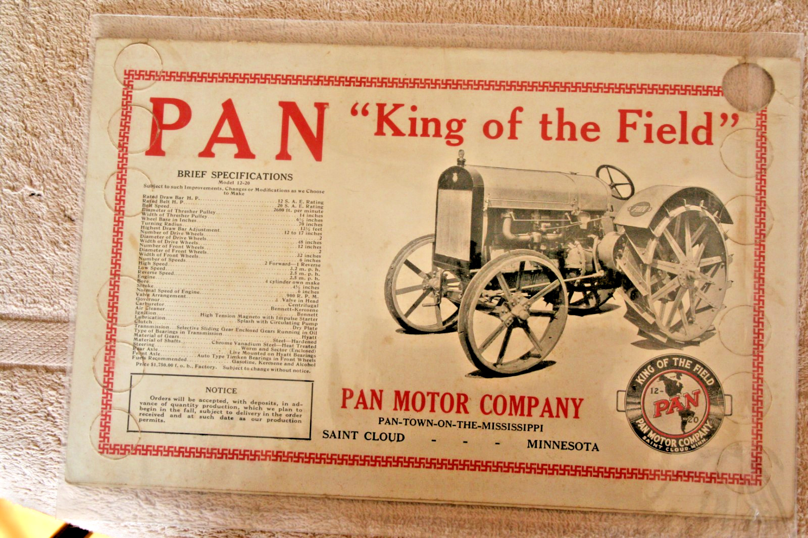 PAN TRACTOR 1917- 1918