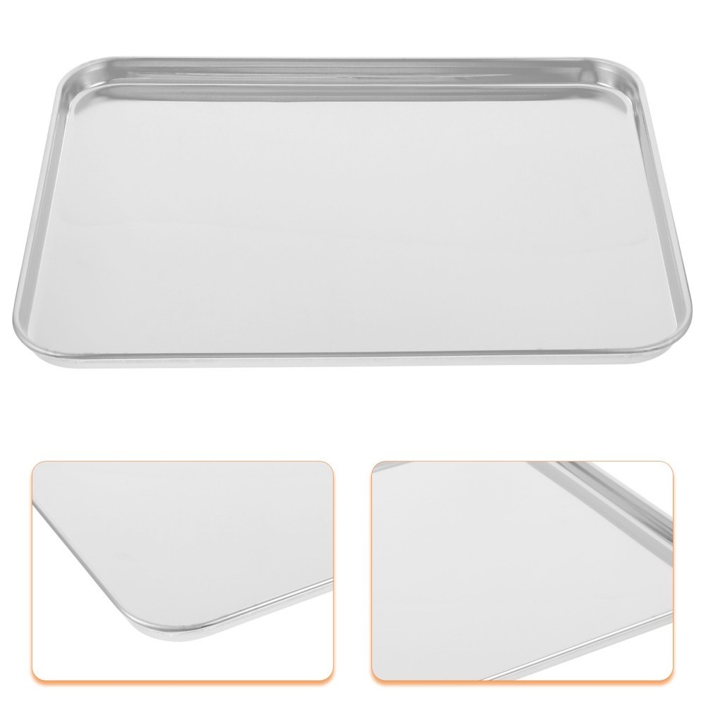 1Pc Large Stainless Steel Baking Tray Rectangular Baking Tray for Restaurant UK