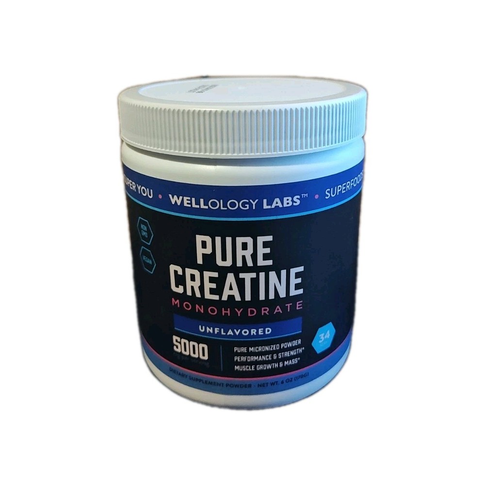 WELLOLOGY Pure Creatine Powder 5000mg - Pure Micronized Creatine Monohydrate