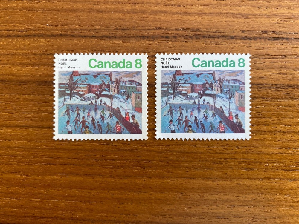Canada Mint Stamp - 1974  8-cent  CHRISTMAS Two(2) Different Paper Types(HB/MF)