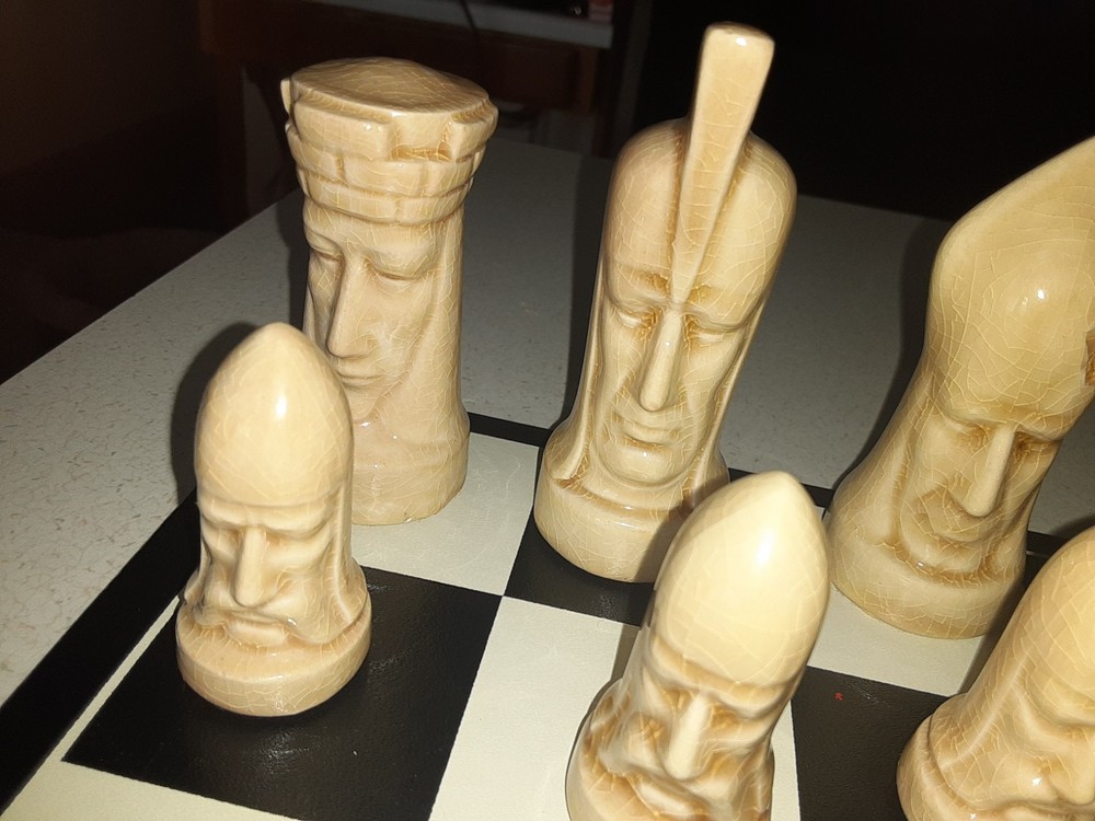 Peter Ganine Red And White Ceramic Chess Set