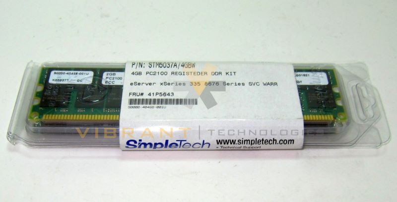 SIMPLETECH STM5037A/4GBW 4GB PC2100 ECC Server Memory Kit (2X2GB) zj