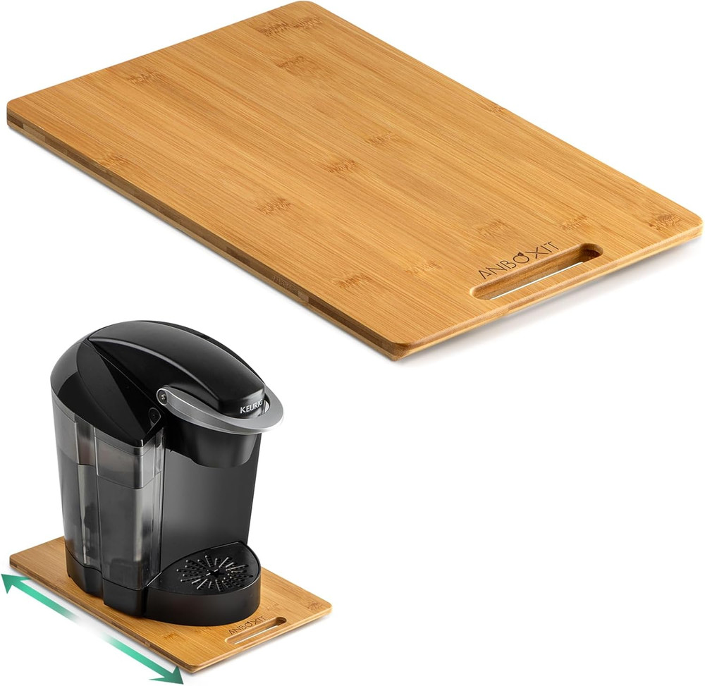 Bamboo Appliance Slider, Sliding Tray for Coffee Maker, Kitchen Countertop Appli