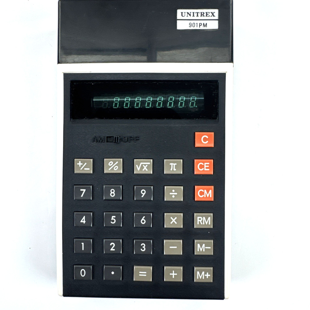 Vintage Unitrex 901PM Calculator Green Fluorescent Display - Working