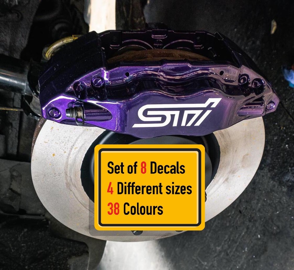 8 x Compatible with Subaru STi WRX Brake Caliper Decals Stickers