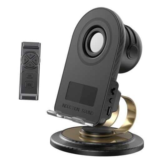 Cell Phone Stand with Instant Wireless Induction Bluetooth Speaker(Video