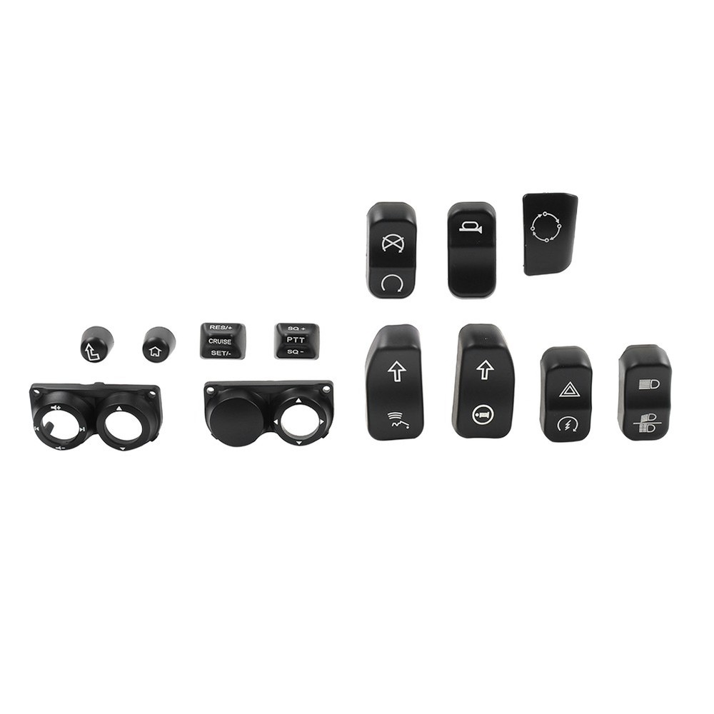 13pcs Hand Control Switch Housing Button Cap For Harley Touring FLHTC 14-up