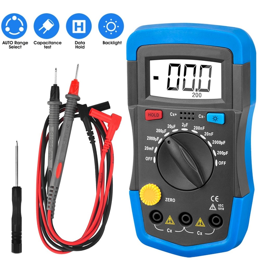 Digital Pro Capacitor Tester Multimeter Capacitance Meter 200pF-20mF Back Light