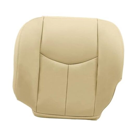 Driver Side Bottom Replacement Leather Seat Cover Compatible with Chevy Tan