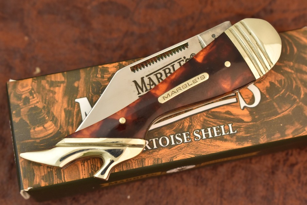 MARBLES  TORTOISE SHELL LONG PULL SMALL LADIES LEG JACK KNIFE NICE MR208