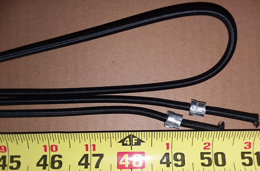 ONE USED BOWFLEX HVT 200" Black Master Stretch Bungee Cable with Ferrule Stops