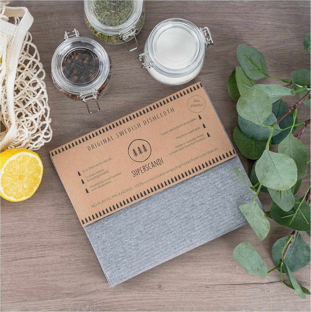 10 Pack Swedish Dishcloths for Kitchen 100% Biodegradable &Compostable Reusable