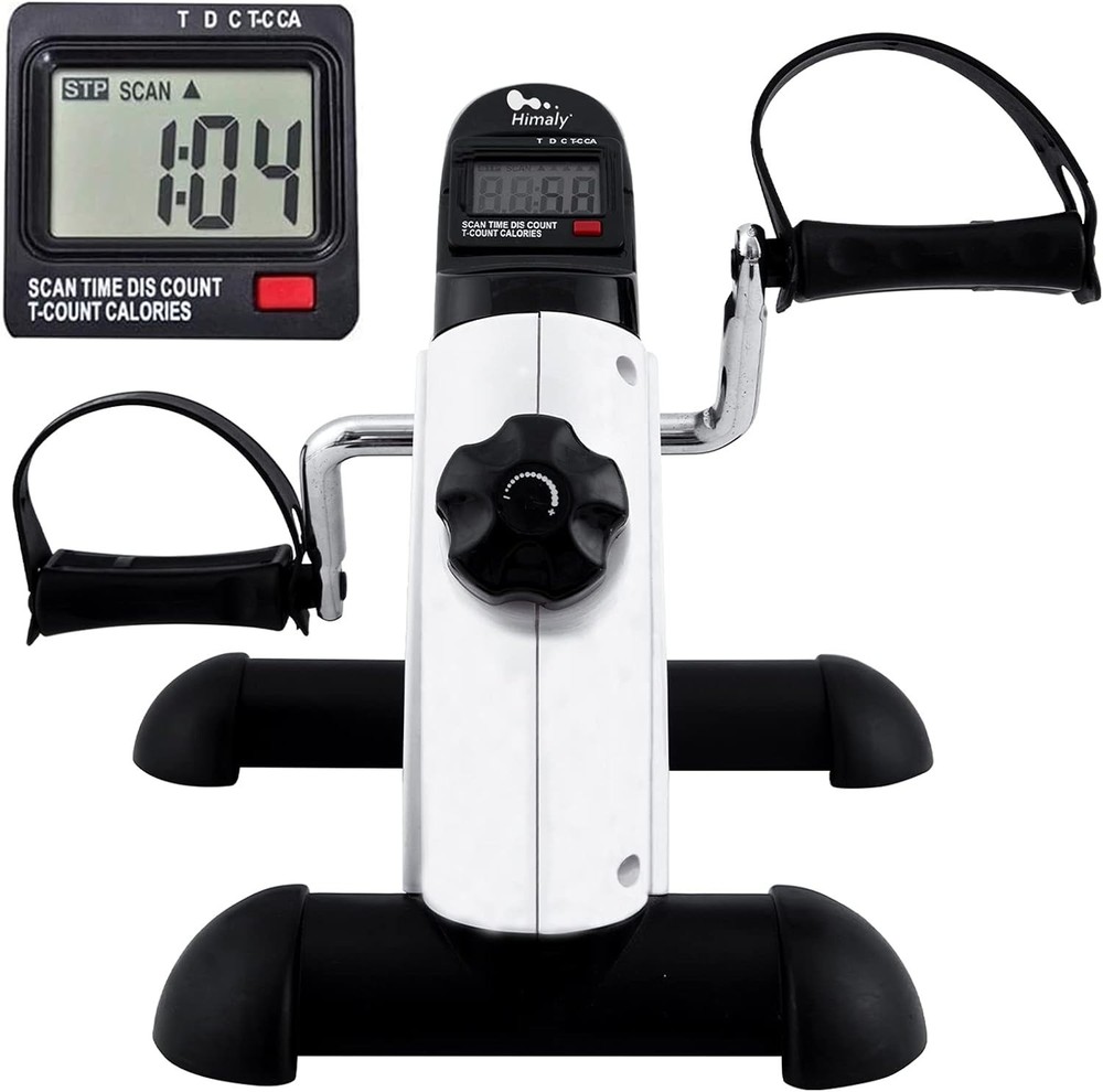 Compact Portable Pedal Exerciser with Digital LCD Display for Arm & Leg Workouts