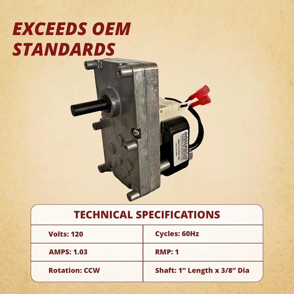 High-Performance Replacement Auger Motor - Compatible with England, Timber Ridge