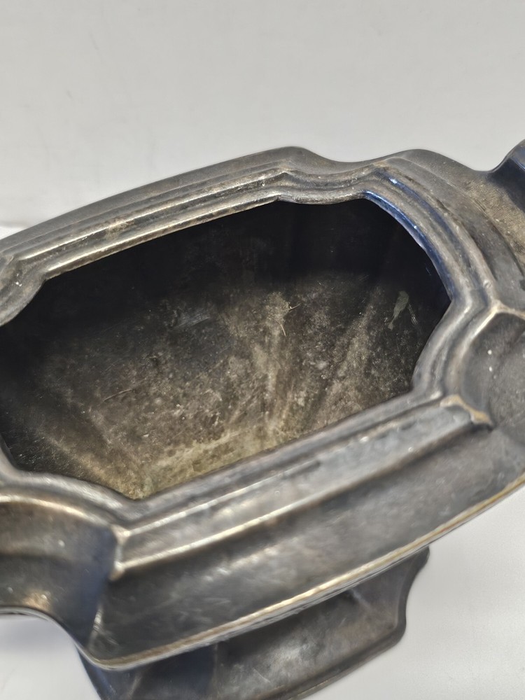 Antique Chippendale Lidded Silver Toned Sugar Container