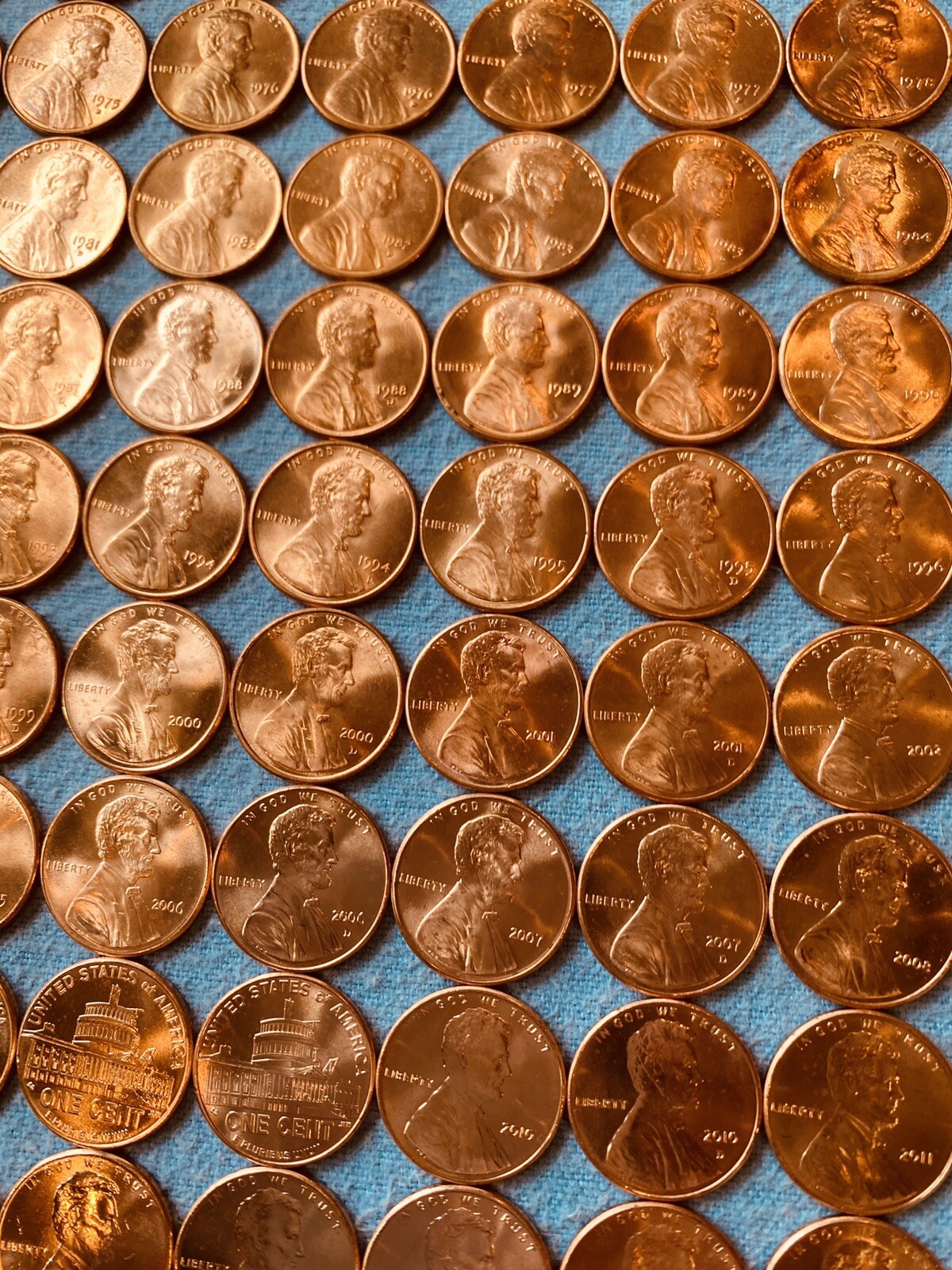 Lincoln Memorial & Shield Cents BU - Complete Set Of 140 Coins-1959 - 2023 P/D/S