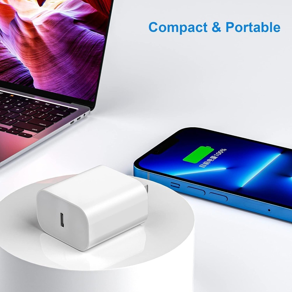 3 PACK USB C iPhone Charger Block, Fast USB C Cube, Wall Charging Power Adapter