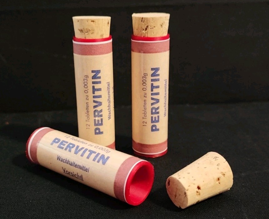 EMPTY! WW2 Pervitin Vial Replica 3D Printed Durable 3-Pack - 1:1 Scale US SELLER