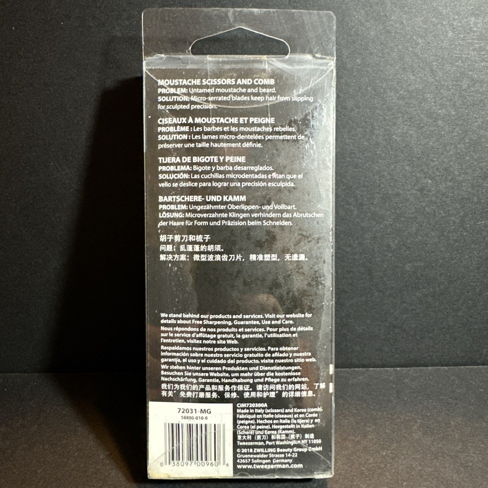 Tweezerman Moustache Scissors and Comb 72031-MG