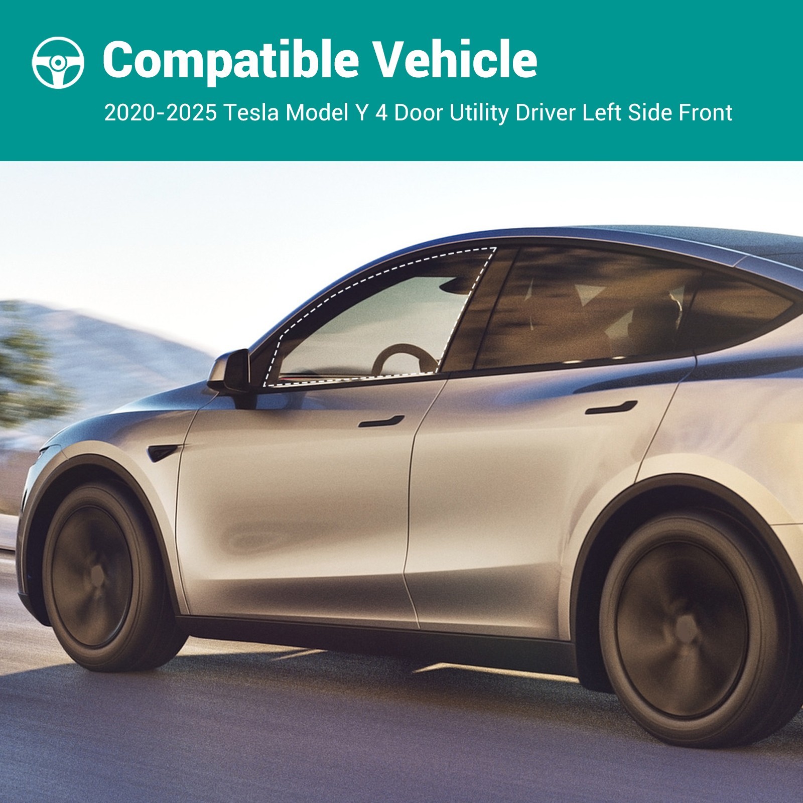 Fits 2020-2025 Tesla Model Y Driver Left Side Front Door Window Glass Tempered