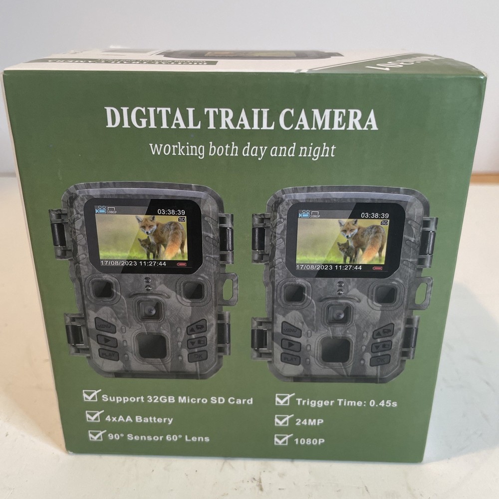 Trail Camera 1080P 24MP Game Camera with Night Vision Motion Activated 2 pack
