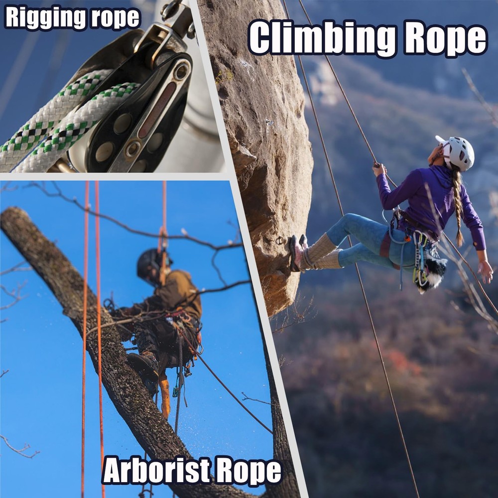 1/2 Inch Arborist Tree Pulling Rope - 100 Feet Tree Swing Rope for Rigging,