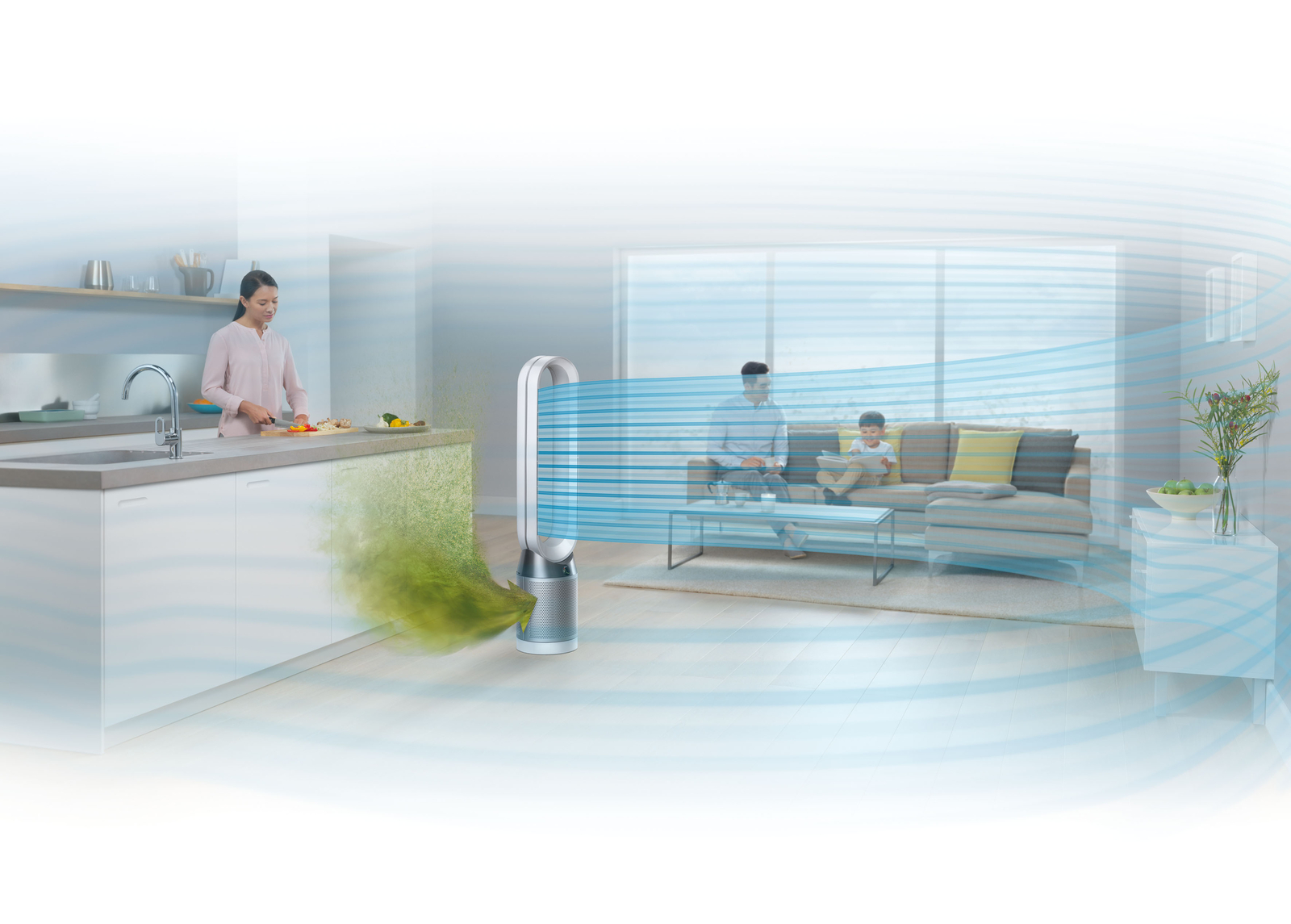 Dyson TP4A Pure Cool™ tower purifier fan | White/Silver | Refurbished