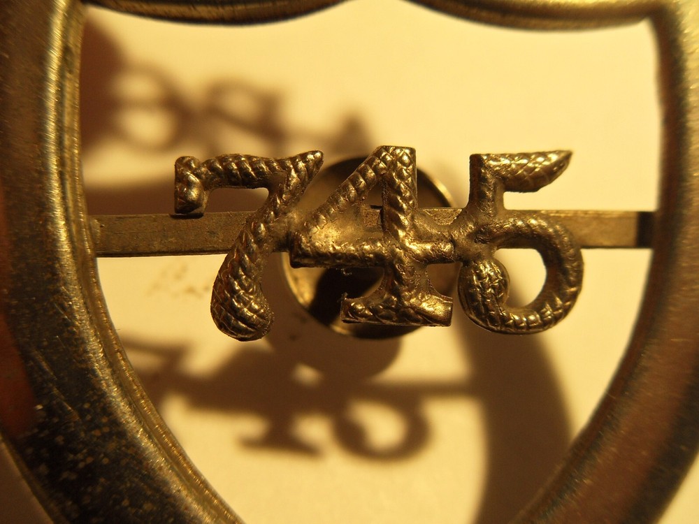 Vintage POSA Numbered 745 Hat Badge Device Hat AS PICTURED