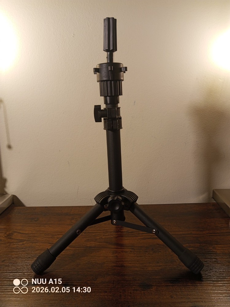 Hairdressing Training Head Tripod Stand W/Adjustable Height Blk Style Practice