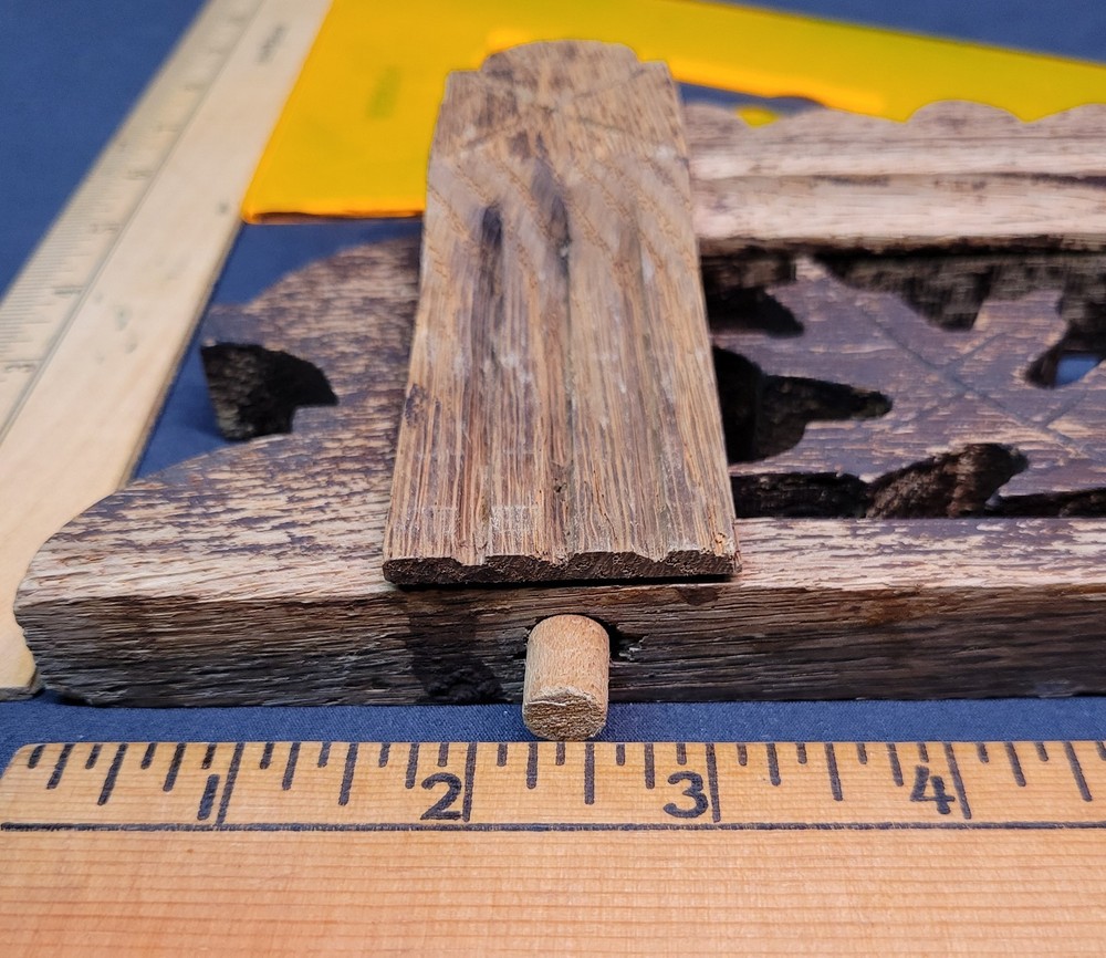 Antique Real Oak Wood Rectangular Dresser Topper Header